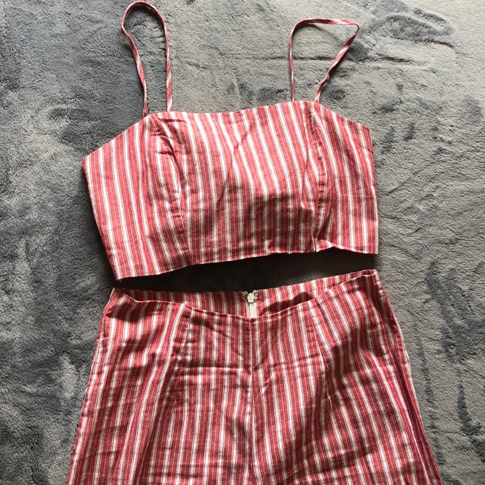 Red two piece pant set